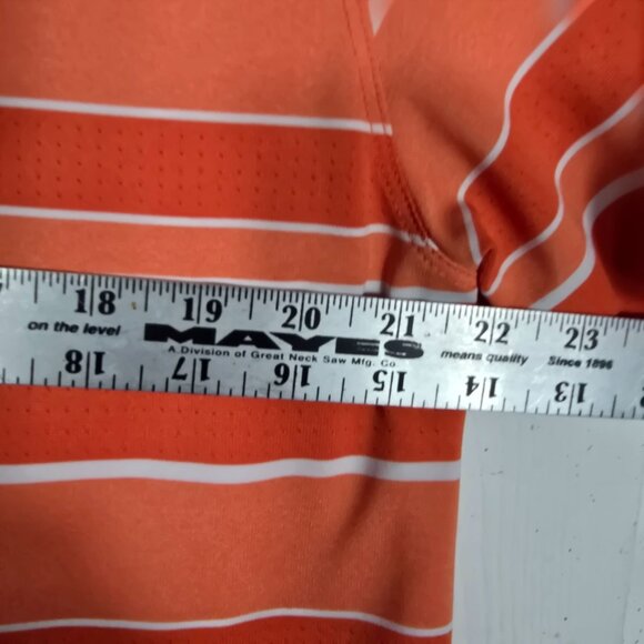 Nike Golf Tour Performance Polo Shirt Dri-Fit Large Short Sleeve Orange Striped - Picture 4 of 8